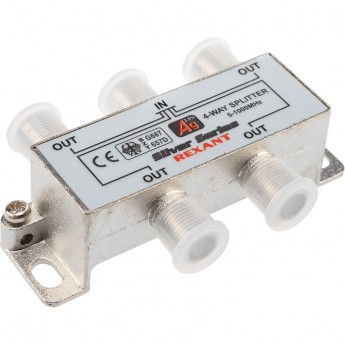 Делитель REXANT ТВ х 4 + 5шт. F box 5-1000 МГц silver Делитель REXANT ТВ х 4 + 5шт. F box 5-1000 МГц silver