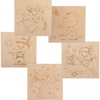 Доски для выжигания REXANT МИШКИ 150х150 мм, 5 шт. Доски для выжигания REXANT МИШКИ 150х150 мм, 5 шт.