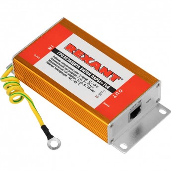 Грозозащита витой пары REXANT разъем RJ45 с PoE Грозозащита витой пары REXANT разъем RJ45 с PoE