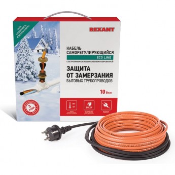 Кабель REXANT 10HTM2-CT 20 м/200 Вт греющий саморегулирующийся Кабель REXANT 10HTM2-CT 20 м/200 Вт греющий саморегулирующийся