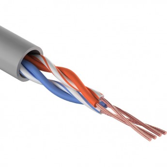 Кабель витая пара REXANT U/UTP, CAT 5e, PVC, 2PR, 24AWG, INDOOR, STRANDED, серый, 305 м Кабель витая пара REXANT U/UTP, CAT 5e, PVC, 2PR, 24AWG, INDOOR, STRANDED, серый, 305 м