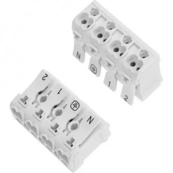 Клемма пружинная соединительная REXANT КСП 4-полюсная (50 шт./уп.) Клемма пружинная соединительная REXANT КСП 4-полюсная (50 шт./уп.)