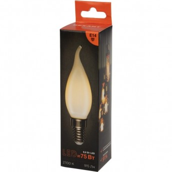 Лампа филаментная REXANT СВЕЧА НА ВЕТРУ CN37 9,5Вт 915Лм 2700K E14 матовая колба Лампа филаментная REXANT СВЕЧА НА ВЕТРУ CN37 9,5Вт 915Лм 2700K E14 матовая колба