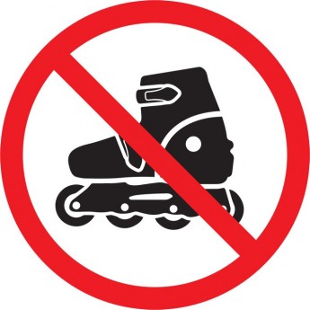 Наклейка запрещающий знак REXANT НА РОЛИКАХ НЕ ЗАХОДИТЬ 150х150 мм Наклейка запрещающий знак REXANT НА РОЛИКАХ НЕ ЗАХОДИТЬ 150х150 мм