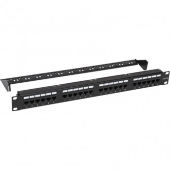 Панель коммутационная с кабельным органайзером 19", 1U, 24 порта, U/UTP, RJ-45, CAT 5e REXANT PRO Панель коммутационная с кабельным органайзером 19", 1U, 24 порта, U/UTP, RJ-45, CAT 5e REXANT PRO