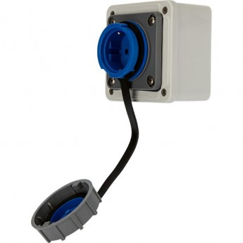 Розетка настенная REXANT влагозащищенная с крышкой 16 А, 2Р+РЕ, IP68 Розетка настенная REXANT влагозащищенная с крышкой 16 А, 2Р+РЕ, IP68