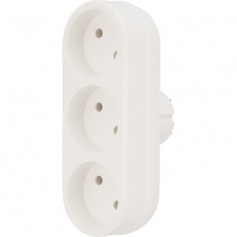 Тройник электрический REXANT линейный 10А без заземления, белый Тройник электрический REXANT линейный 10А без заземления, белый