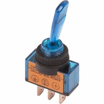 Тумблер REXANT 12V 20А однополюсный с синей подсветкой Тумблер REXANT 12V 20А однополюсный с синей подсветкой
