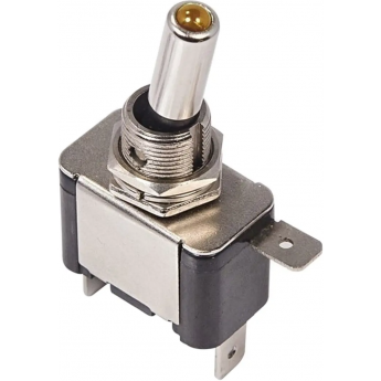 Тумблер REXANT 12V 25А однополюсный с желтой подсветкой Тумблер REXANT 12V 25А однополюсный с желтой подсветкой