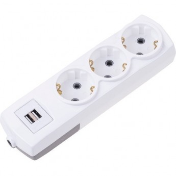 Удлинитель REXANT PREMIUM 3 гнезда, 3м, 3х1,5мм², с/з, 2 USB, белый Удлинитель REXANT PREMIUM 3 гнезда, 3м, 3х1,5мм², с/з, 2 USB, белый