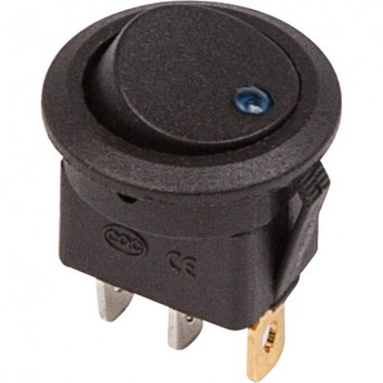 Выключатель клавишный REXANT 12V 20А (3с) ON-OFF круглый, черный с синей подсветкой (RWB-215, MIRS-101Е-8С/D) Выключатель клавишный REXANT 12V 20А (3с) ON-OFF круглый, черный с синей подсветкой (RWB-215, MIRS-101Е-8С/D)