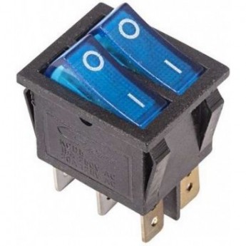 Выключатель клавишный REXANT RWB-511 синий с подсветкой двойной Выключатель клавишный REXANT RWB-511 синий с подсветкой двойной